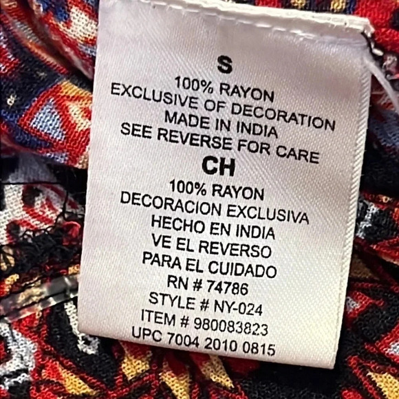 BILA Bilabong Paisley Boho Print Sleeveless Popover V Neck Tank Top Blouse - Picture 8 of 9